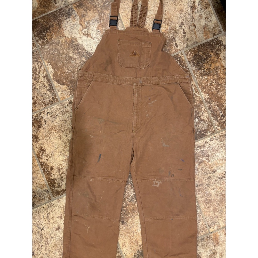 Bulwark FR Bib Overalls Mens XXL Brown Flame Resistant Workwear BLF8BD5